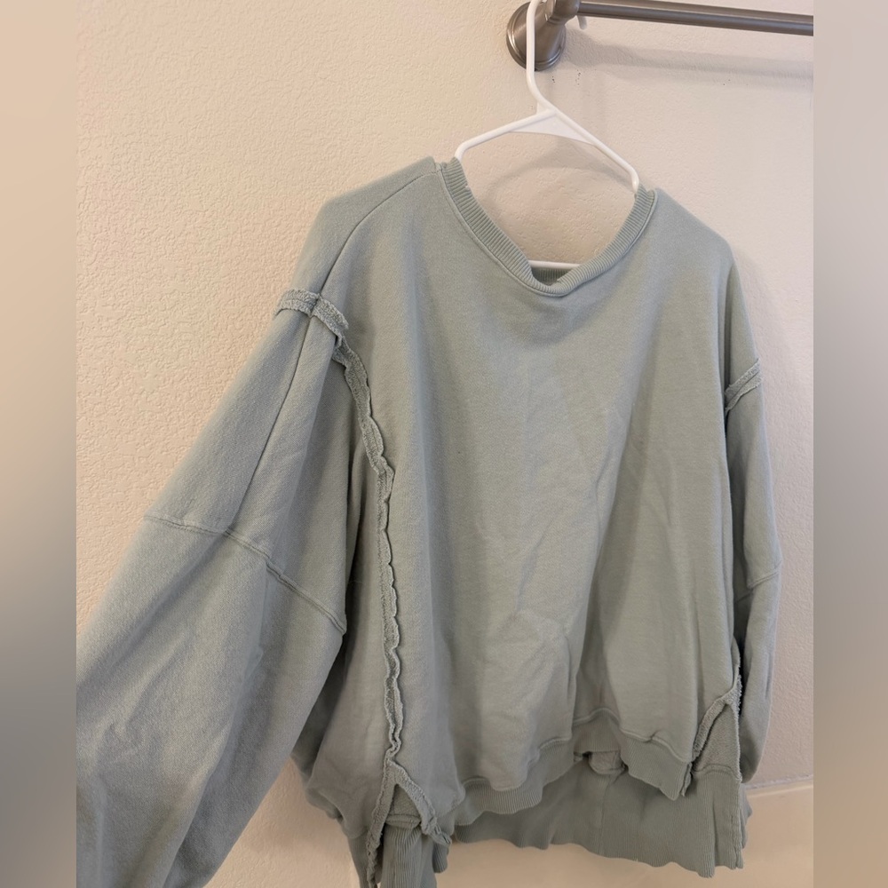We the free Free People Camden Sweatshirt in Sea Glass Small